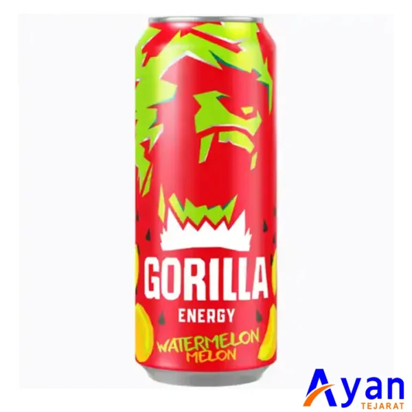 آبمیوه انرژی زا روسی گوریلا Gorilla watermelon melon با طعم خربزه و هندوانه 450 میل