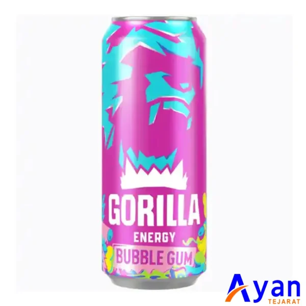 آبمیوه انرژی زا روسی گوریلا Gorilla BUBBLE GUM با طعم آدامس حبابی 450 میل