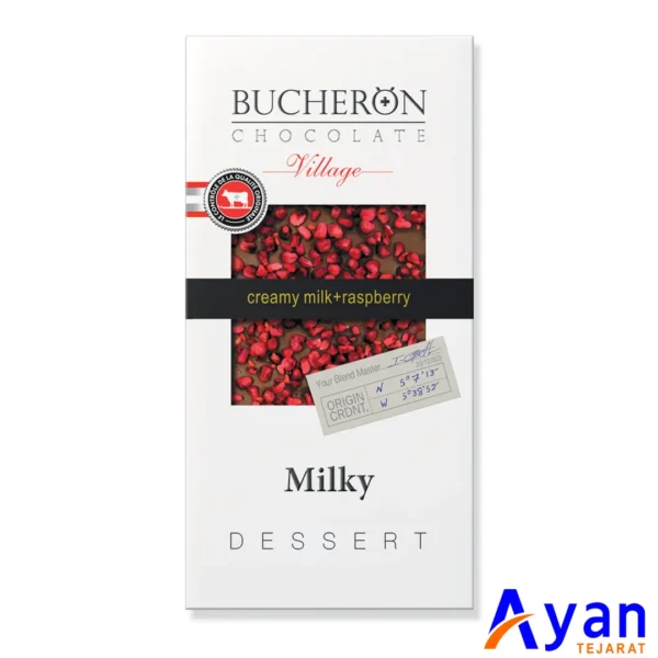 شکلات 72% بوچرون Bucheron مدل Village با تمشک و شیر وزن 100 گرم