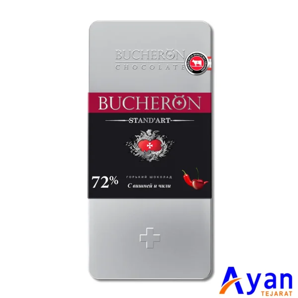 تبلت شکلات تلخ 72% طعم گیلاس تند استند آرت بوچرون Bucheron وزن 100 گرم