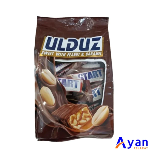 شکلات کاراملی با مغز بادام زمینی اولدوز ULDUZ مدل START CHOC بسته 600 گرمی